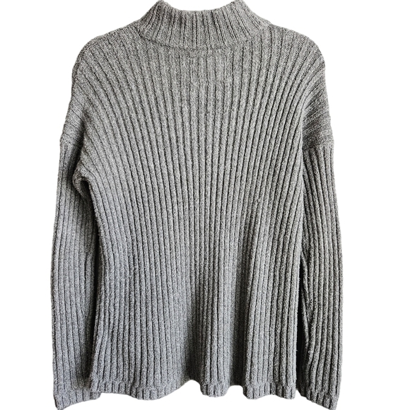 Abercrombie and Fitch Sweater Women’s XS Mock Turtleneck Cable Knit Gray - Picture 4 of 10